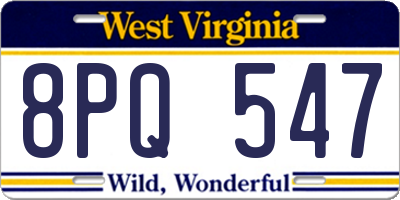 WV license plate 8PQ547