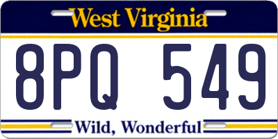 WV license plate 8PQ549