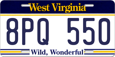WV license plate 8PQ550