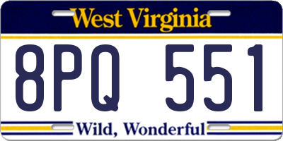 WV license plate 8PQ551