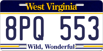WV license plate 8PQ553
