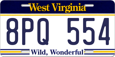 WV license plate 8PQ554