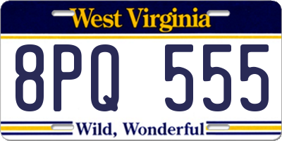 WV license plate 8PQ555