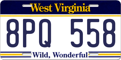 WV license plate 8PQ558