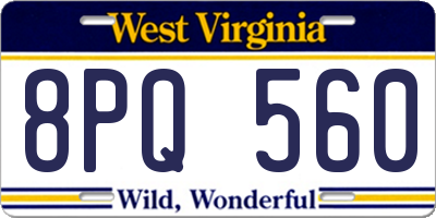 WV license plate 8PQ560