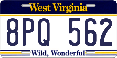 WV license plate 8PQ562