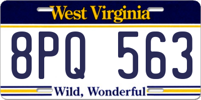 WV license plate 8PQ563