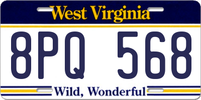 WV license plate 8PQ568