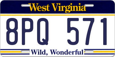 WV license plate 8PQ571