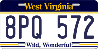 WV license plate 8PQ572