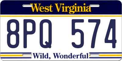 WV license plate 8PQ574