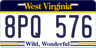 WV license plate 8PQ576