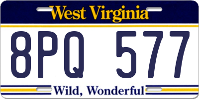 WV license plate 8PQ577