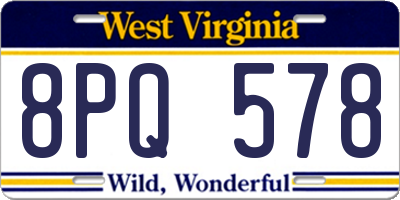 WV license plate 8PQ578