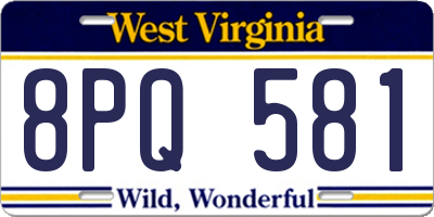 WV license plate 8PQ581