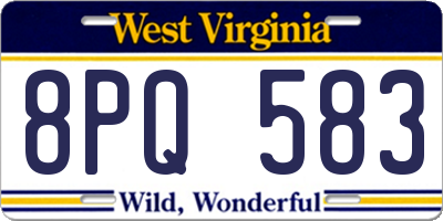WV license plate 8PQ583