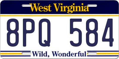 WV license plate 8PQ584