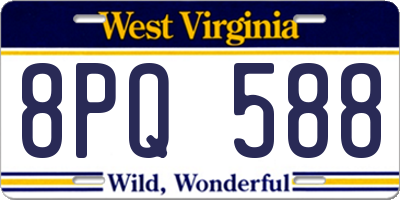 WV license plate 8PQ588