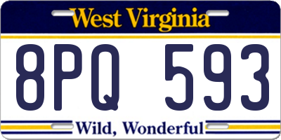 WV license plate 8PQ593