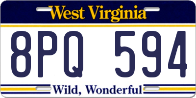 WV license plate 8PQ594