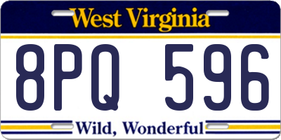 WV license plate 8PQ596