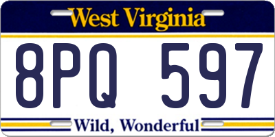 WV license plate 8PQ597
