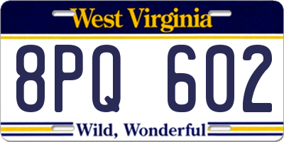 WV license plate 8PQ602