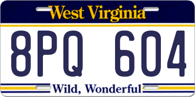 WV license plate 8PQ604