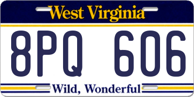 WV license plate 8PQ606