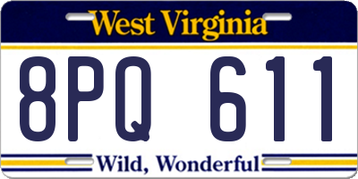 WV license plate 8PQ611