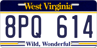 WV license plate 8PQ614