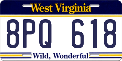 WV license plate 8PQ618