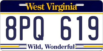 WV license plate 8PQ619