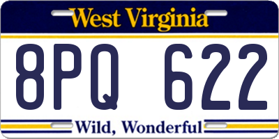 WV license plate 8PQ622
