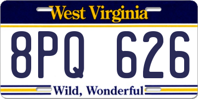 WV license plate 8PQ626