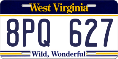 WV license plate 8PQ627