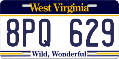 WV license plate 8PQ629