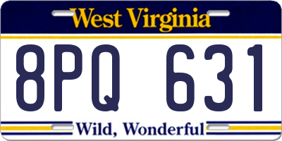 WV license plate 8PQ631