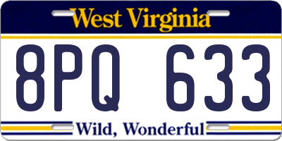 WV license plate 8PQ633