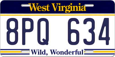 WV license plate 8PQ634