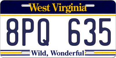 WV license plate 8PQ635