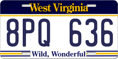 WV license plate 8PQ636