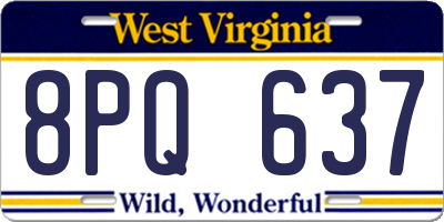 WV license plate 8PQ637