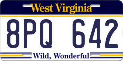 WV license plate 8PQ642