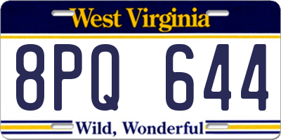 WV license plate 8PQ644