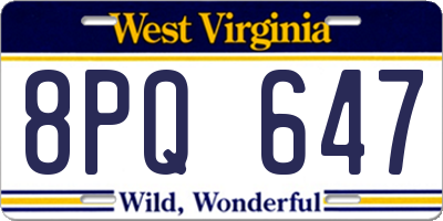 WV license plate 8PQ647
