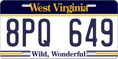 WV license plate 8PQ649