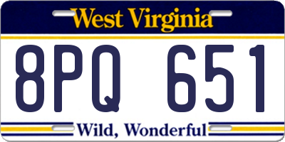 WV license plate 8PQ651