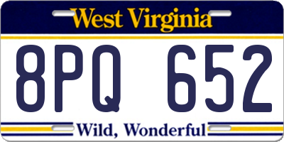 WV license plate 8PQ652
