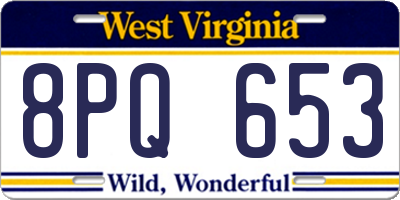 WV license plate 8PQ653
